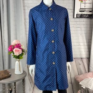 LANDS’ END Navy/White Dots Jacket Size: Small (6-8)